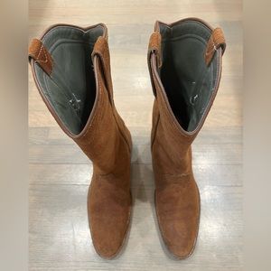 Men's Suede leather cowboy boots - Size 9
